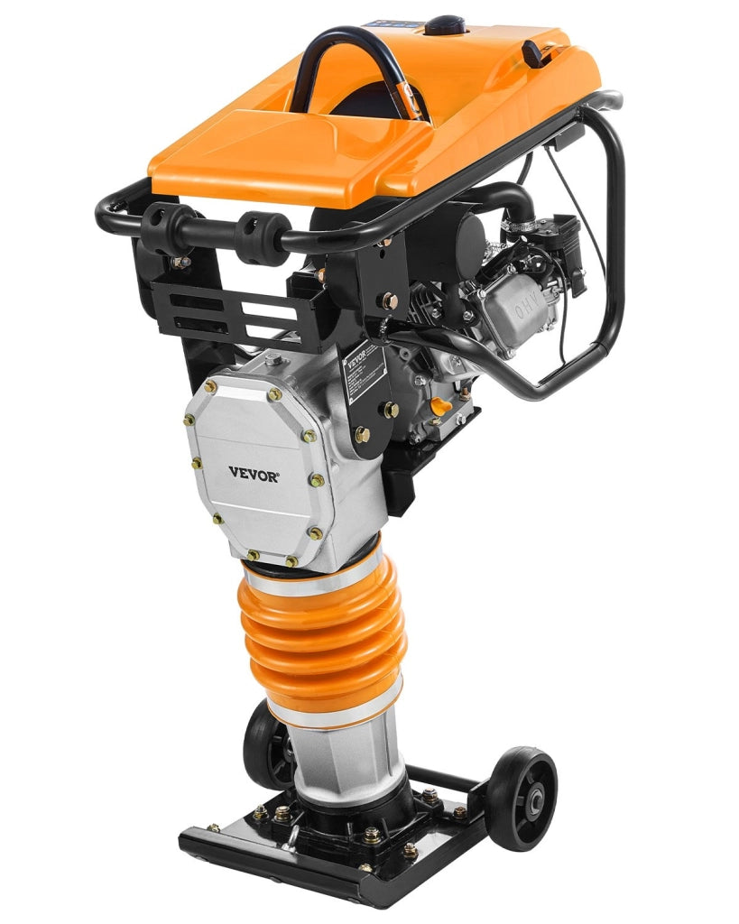 Vibrocostipatore a Scoppio 6,5 CV 196 cc, Costipatore Vibrante Verticale per Terreno, Robusto e Facile da Usare, Modello CNCJ-80K-1
