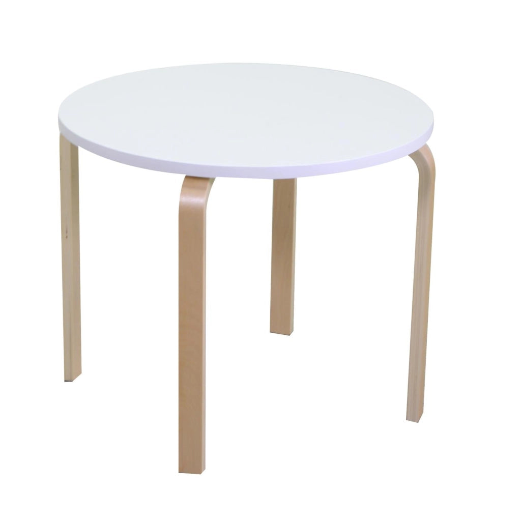 Tavolino Rotondo Ø60xh50 cm in Legno Bianco