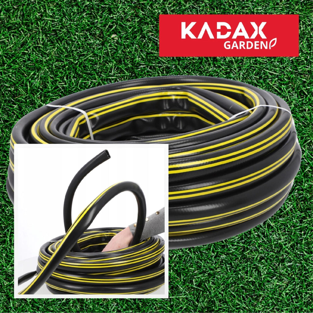 Tubo da giardino KADAX da 20 m, diametro 3/4 di pollice, per acqua, 3 strati di gomma resistente, PVC flessibile