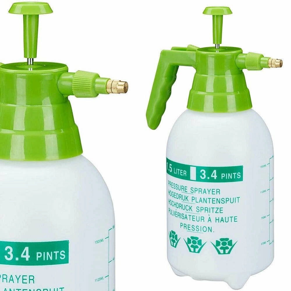 Trade Shop - Spruzzatore A Pressione 1,5 Lt Ugello Regolabile In Ottone Da Giardino Pesticidi -