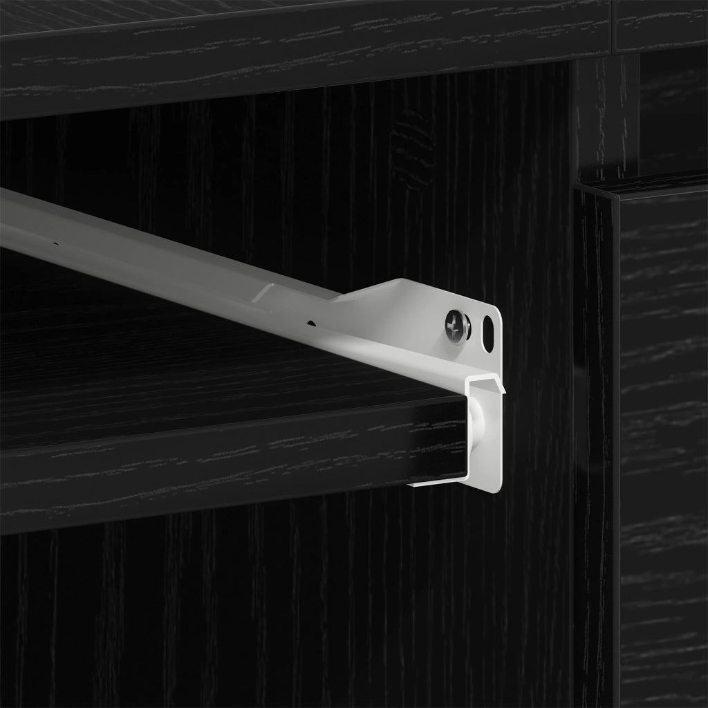 Scrivanie 2 pezzi in rovere nero 140x50x76 cm in legno ingegnerizzato