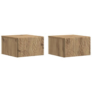 Tavolino da Parete Laterale 2 pcs Rovere Artigianale 898784