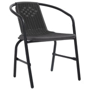 Sedie da Giardino 4 pz in Rattan in Plastica e Acciaio 110 kg 3107703