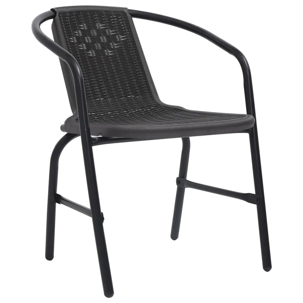 Sedie da Giardino 4 pz in Rattan in Plastica e Acciaio 110 kg 3107703