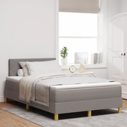 Letto a Box Spring con Materasso e Luce LED Tortora 120x200 cm Tessuto