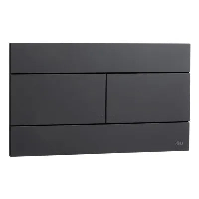Placca cassetta wc Oli74 Plus slim in ABS nero Matt con doppio scarico