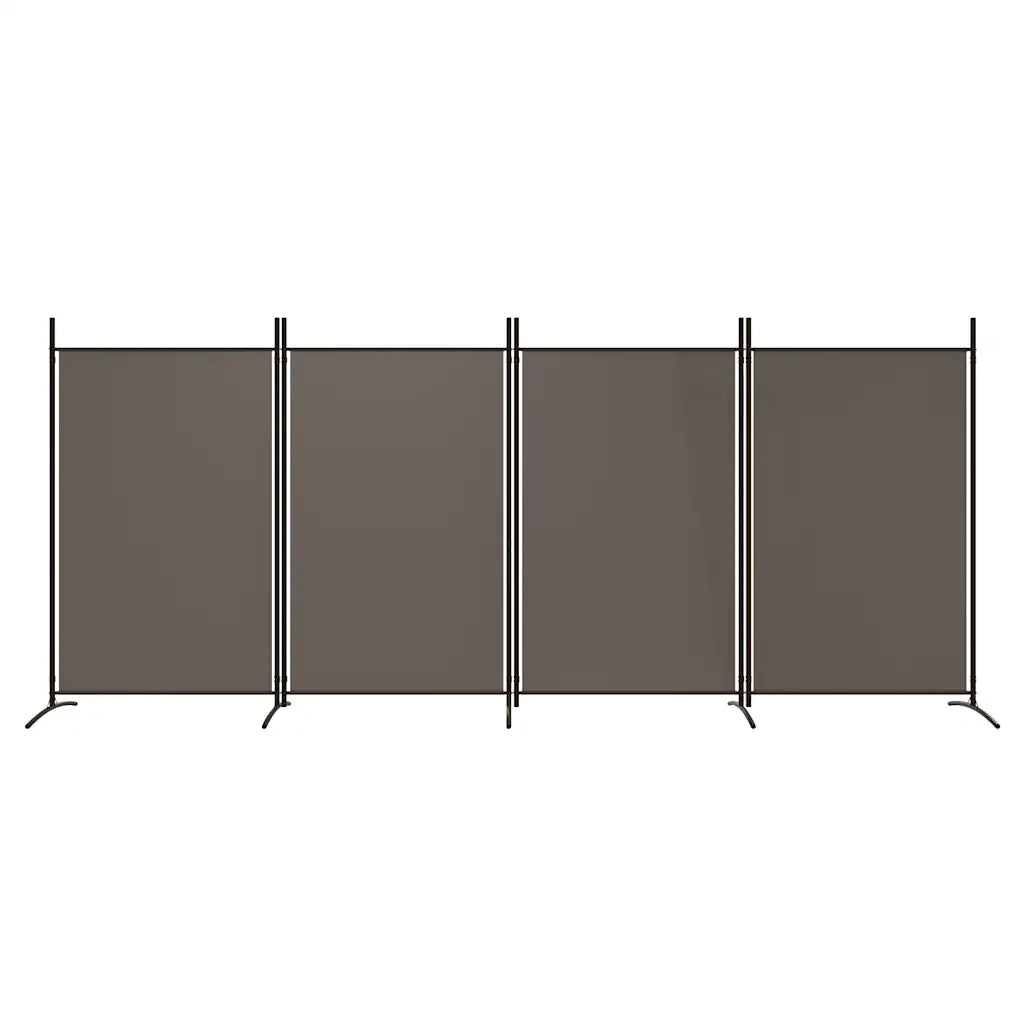 Divisorio a 4 Pannelli Antracite 346x180 cm Tessutocod mxl 120953
