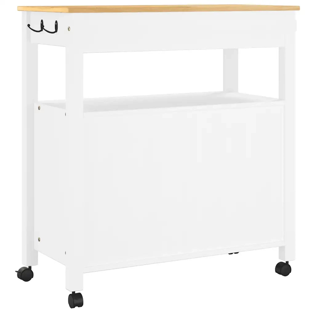Carrello da Cucina-Scaffale per Cucina MONZA 84x40x88,5 cm in Legno Massello di Pino 502511