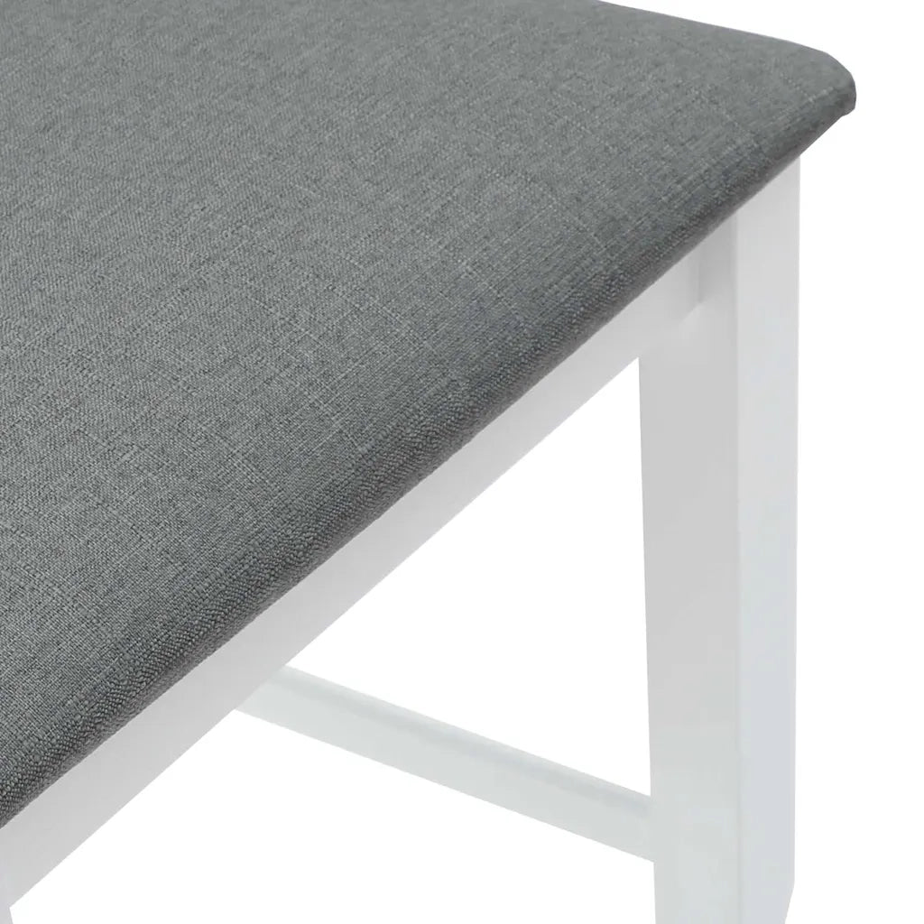 Sgabelli da Bar con Cuscini 2 pz Bianco Legno Massello di Hevea 4102572
