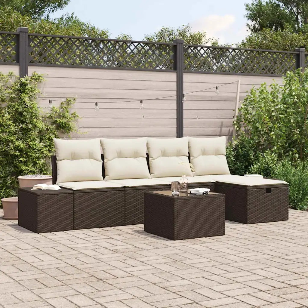 Set di divani con cuscino 6 pcs polyrattan