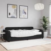 Divano Letto con Materasso Nero 90x190 cm in Velluto
