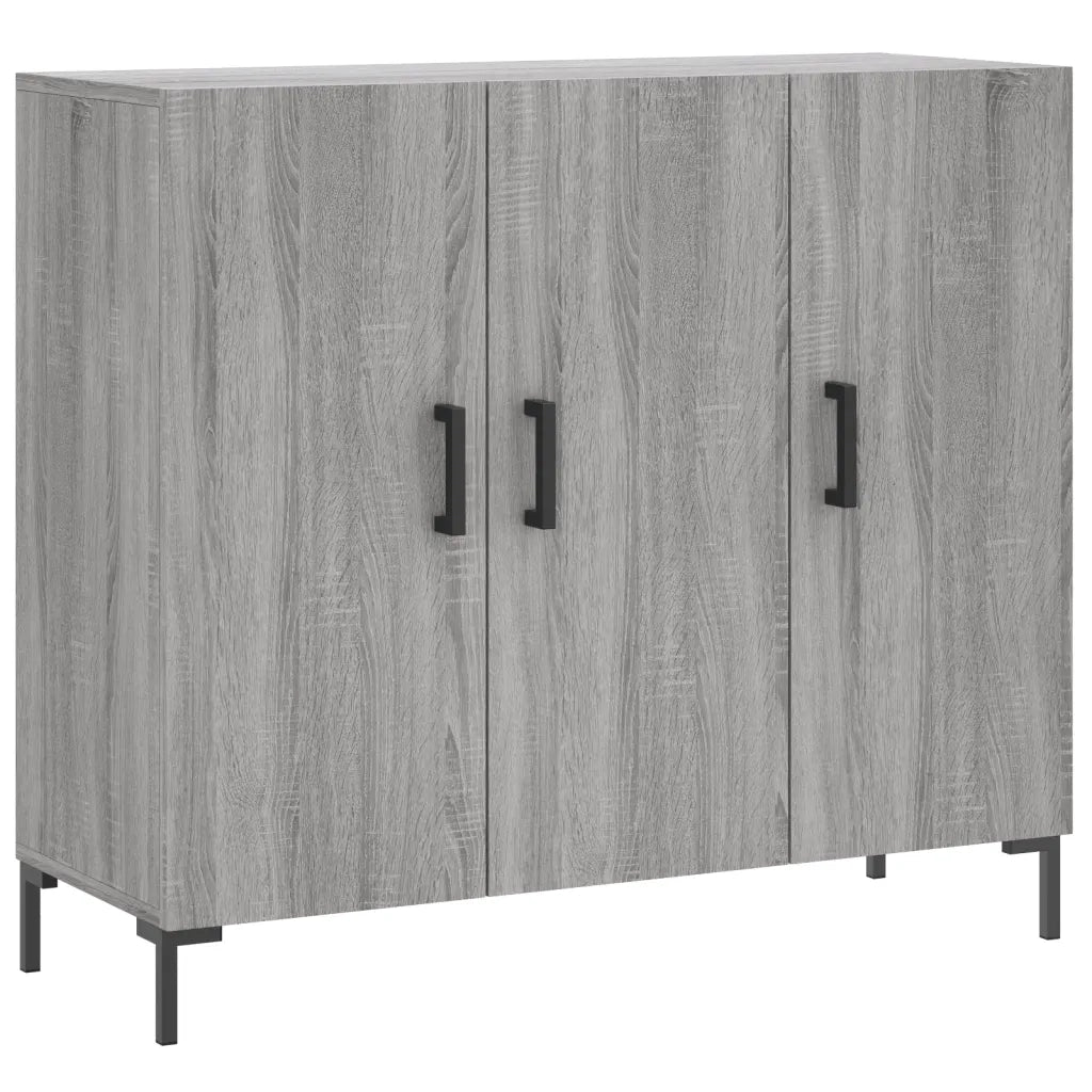 Credenza Grigio Sonoma 90x34x80 cm in Legno Multistrato 828114