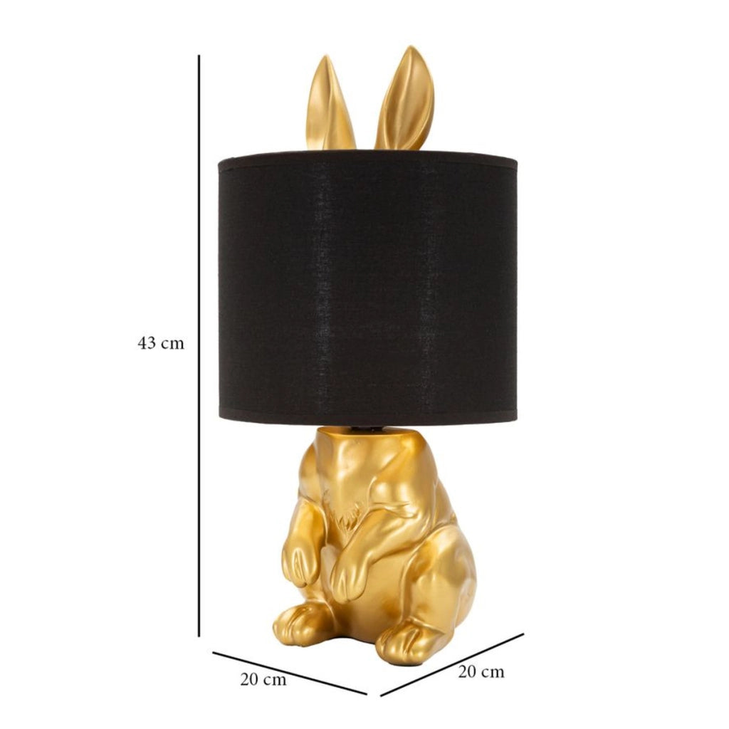 Lampada da Tavolo Coniglio 1, Nero, Poliresina, 20x20x43 cm