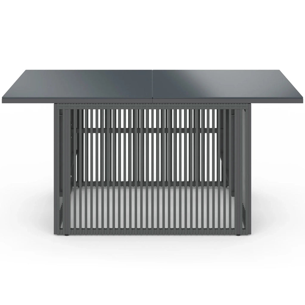 IDMarket - Tavolino rettangolare alzabile da giardino 100 cm Struttura in metallo RIO e cordoncino grigio antracite