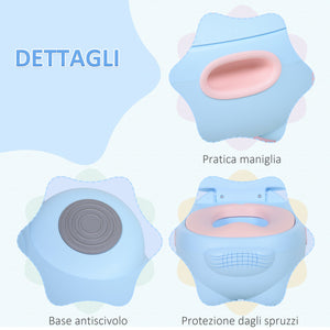 Vasino per Bambini Antiscivolo Ippopotamo  Hippoo Blu