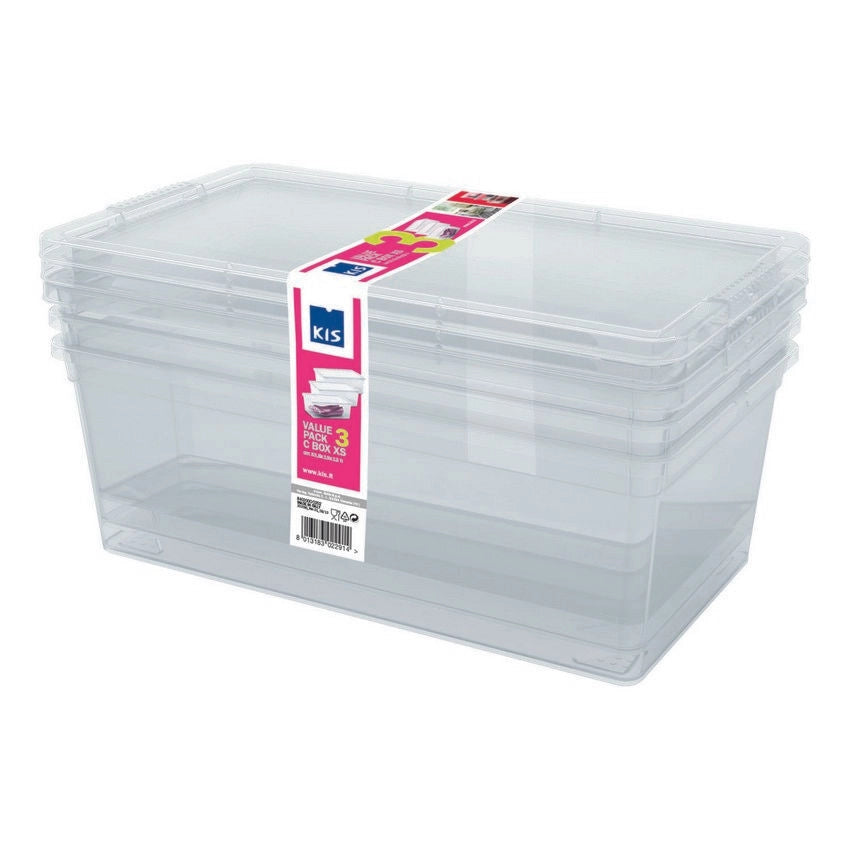 Keter Contenitore C-Box Xs Trasparenti Set 3 Pezzi