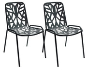 Set 2 Sedie da Giardino 52x59x83 cm in Acciaio RD Italia Fancy Antracite