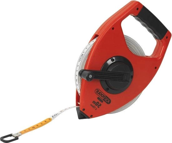 Misuratore a Nastro Bi-Materiale Fibra di Vetro 50m Bianco - Misurazione a Lunga Distanza