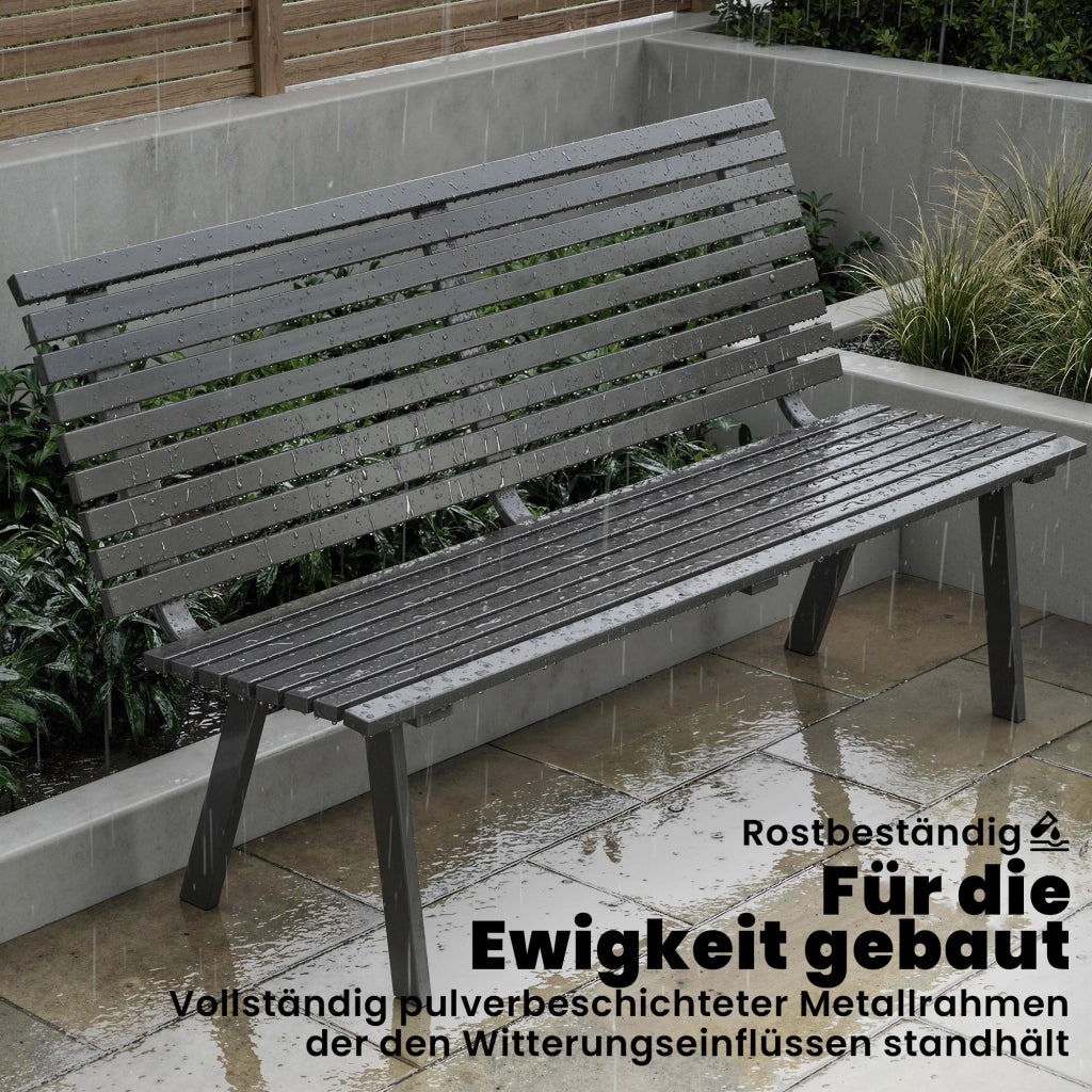 Panchina da giardino 3 posti ¨C zephmum ¨C metallo, 154x68x88 cm
