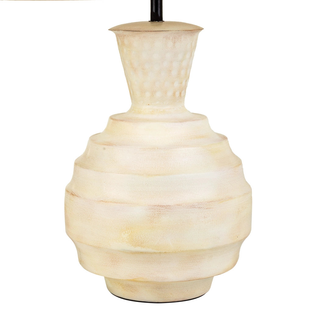 Lampada da tavolo in metallo crema 25x25x63h