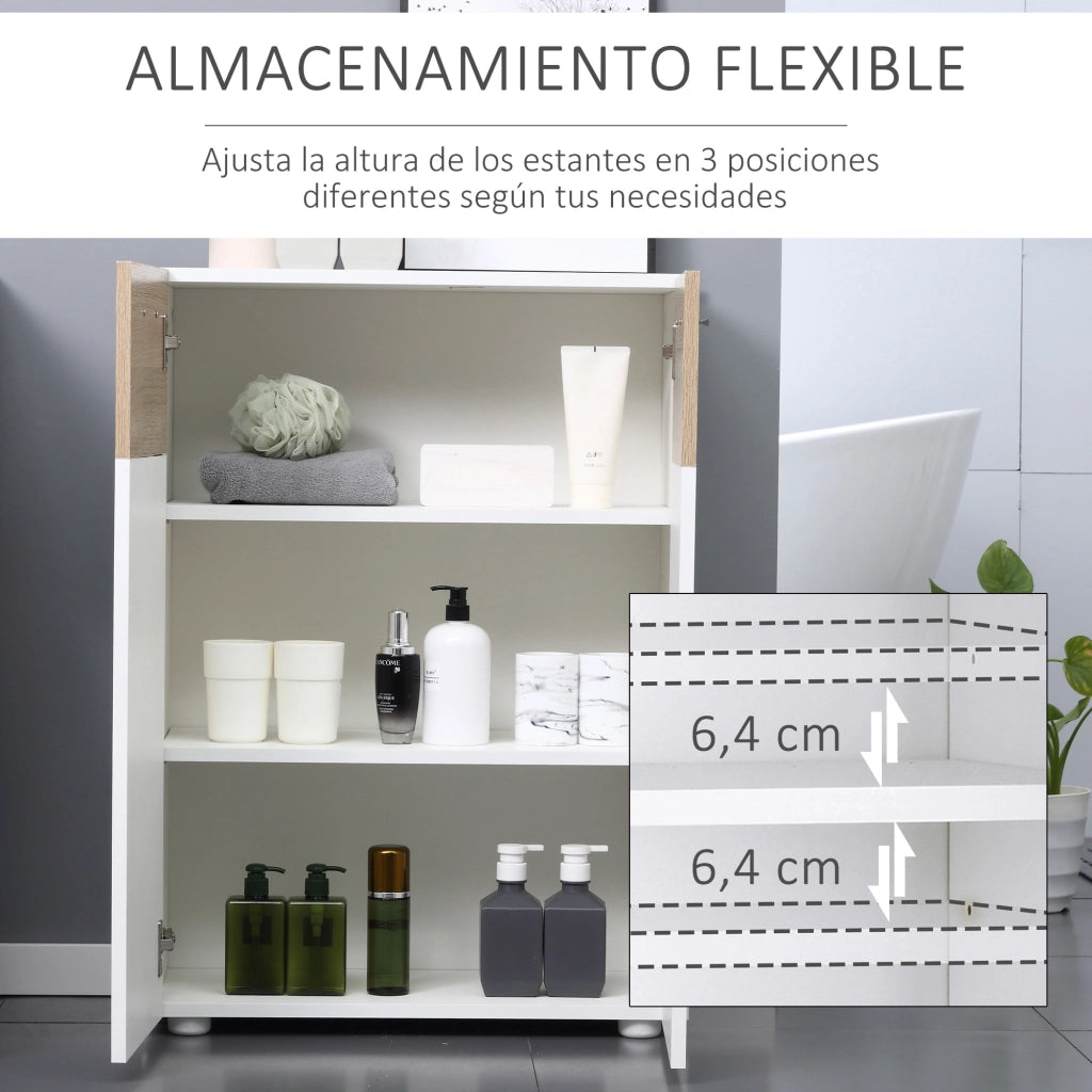Armadio da bagno con 2 ante e ripiani regolabili ¨C zephmum ¨C 60x30x85 cm bianco