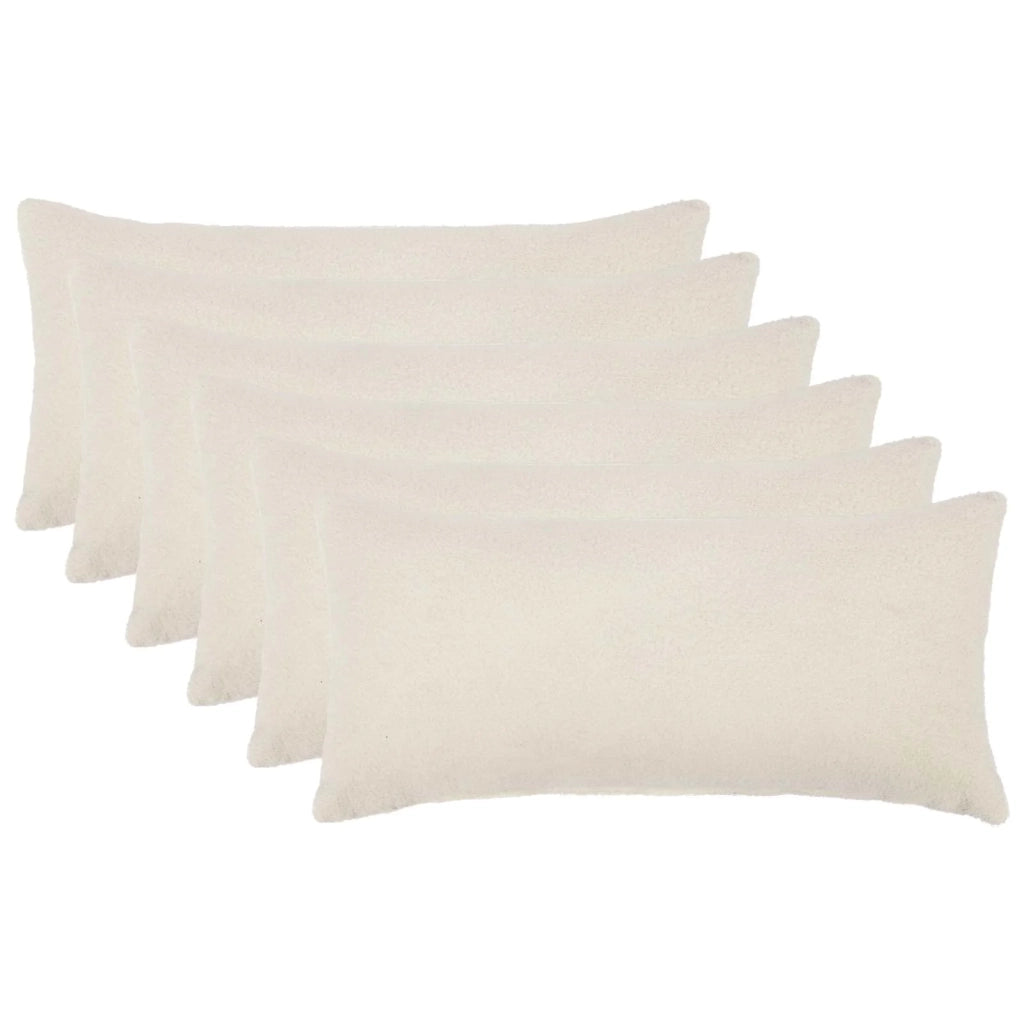 Federa 6 pcs HEERLEN Crema 40 x 70 cm Bouclé 909558
