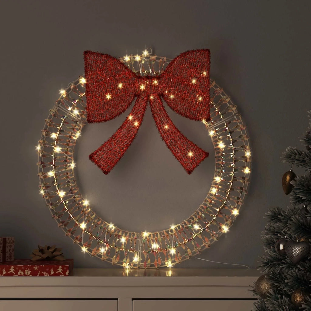Ghirlanda 60 LED Bianco caldo 76 x 76 x 8 cm PET 42019133