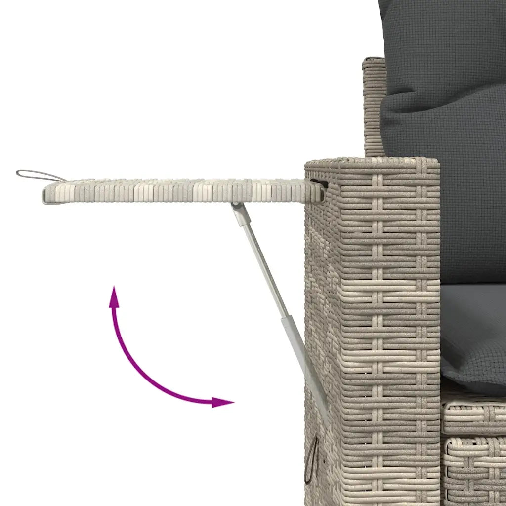 Set Divano da Giardino 8pz con Cuscini Grigio Chiaro Polyrattan 3275002