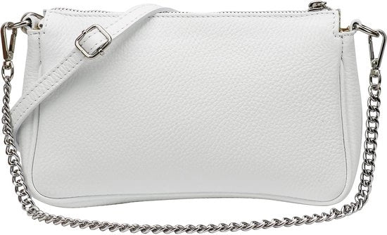Borsa a tracolla in pelle reale Crossbody tas Clutch Borsa piccola Avondtas 23x13cm G323 (Bianca)