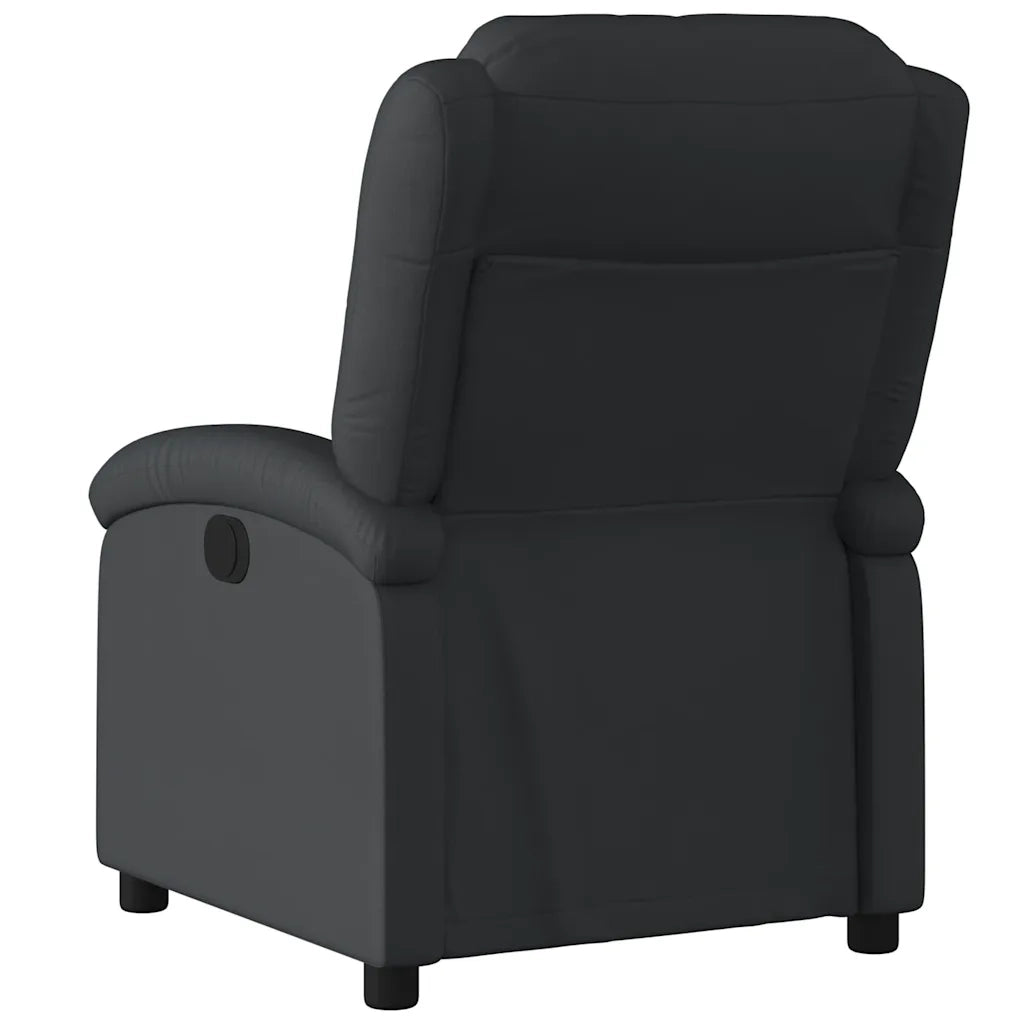 Poltrona Reclinabile Elettrica Nera in Vera Pelle 3204254