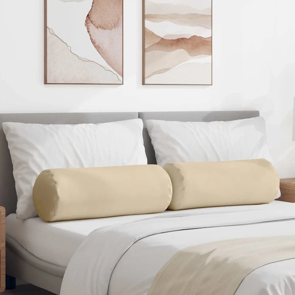 Cuscini a rullo 2 pz | Cuscini per sedie Crema ? 25 x 70 cm Tessuto in Microfibra