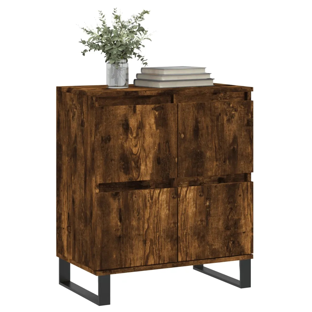 Credenza Rovere Fumo 60x35x70 cm in Legno Multistrato 831225