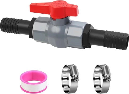 32 mm valvola di chiusura sferica con connessione di tubo per piscina - valvola di piscina in PVC - valvola di chiusura per vasca da bagno - valvola a doppio senso