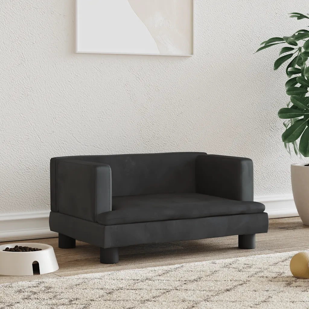 Lettino per Cani Nero 60x40x30 cm in Vellutocod mxl 71190