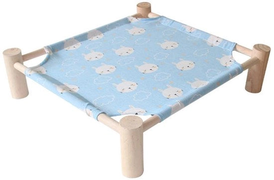 Letto per Gatti Elevato - Reticolo Ademendente - Letto da Campeggio Portatile - Sostegno Antiscivolo in Legno - Solido e Duraturo - Lavabile - Letto per Animali di Casa