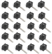 Maniglia a Manopola a 25 mm - 20 pezzi - Viti di Regolazione - Acciaio Inossidabile - Plastica - Facile da Installare - Manopola a Viti