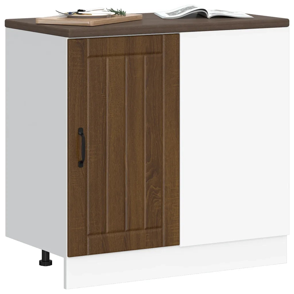 vidaXL Mobile base da cucina Lucca Rovere Marrone in Legno Multistrato