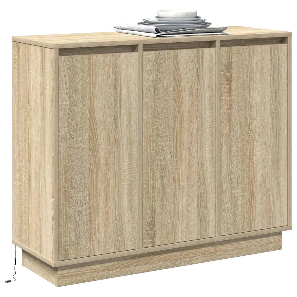 Credenza | Madia LED Rovere Sonoma 90 x 32 x 75 cm Legno multistrato