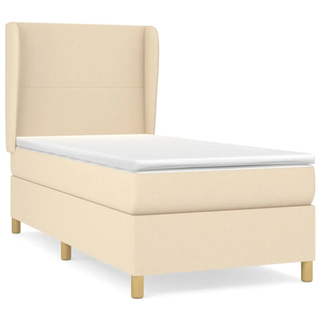 Giroletto a Molle con Materasso Crema 90x200 cm inTessuto 3128338