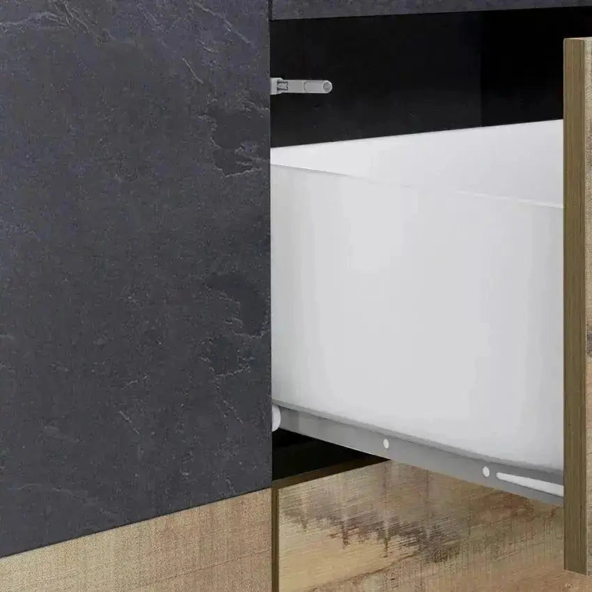 Credenza Alien Sideboard in Legno di Pero e Ardesia - 220 x 43 x 86 cm