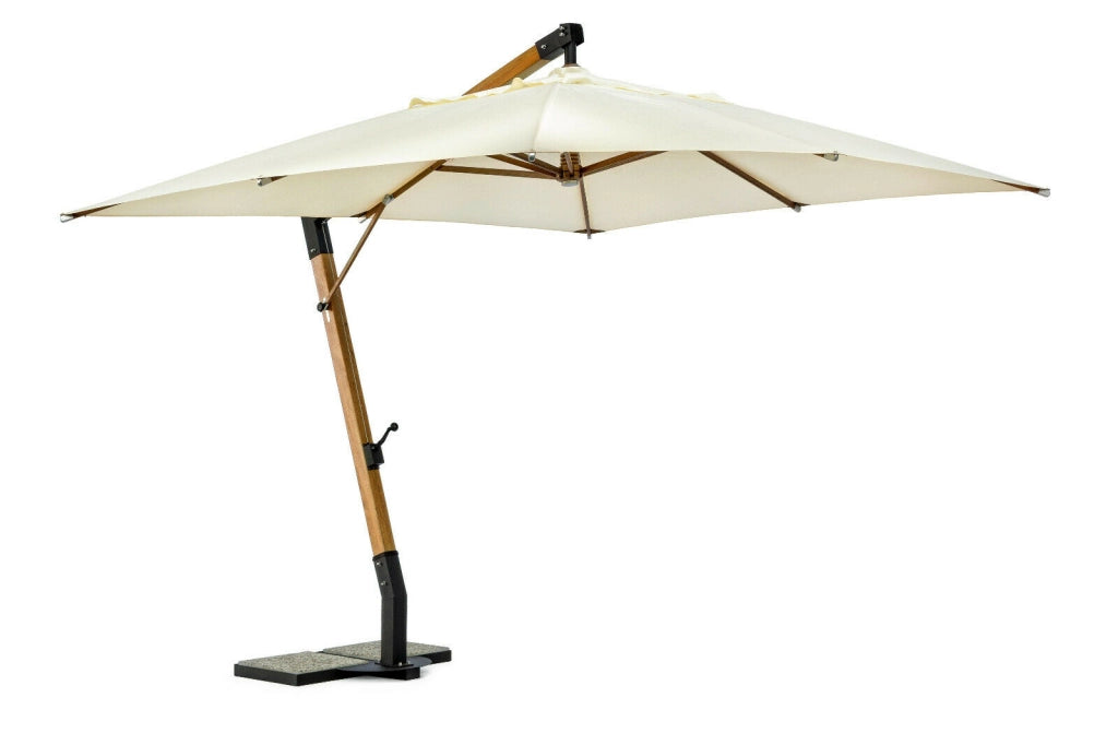 Ombrellone Giardino 3x3 3x4 Braccio Laterale Decentrato Legno Palo 180° Capua Misure: 3 X 4