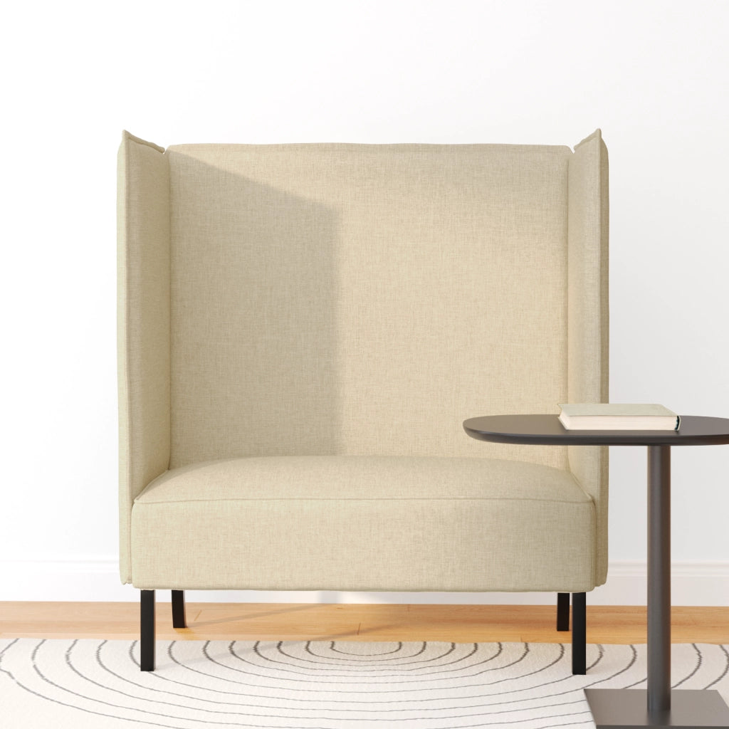 Divano Alto Schienale Panna 109x56x121 cm Tessuto