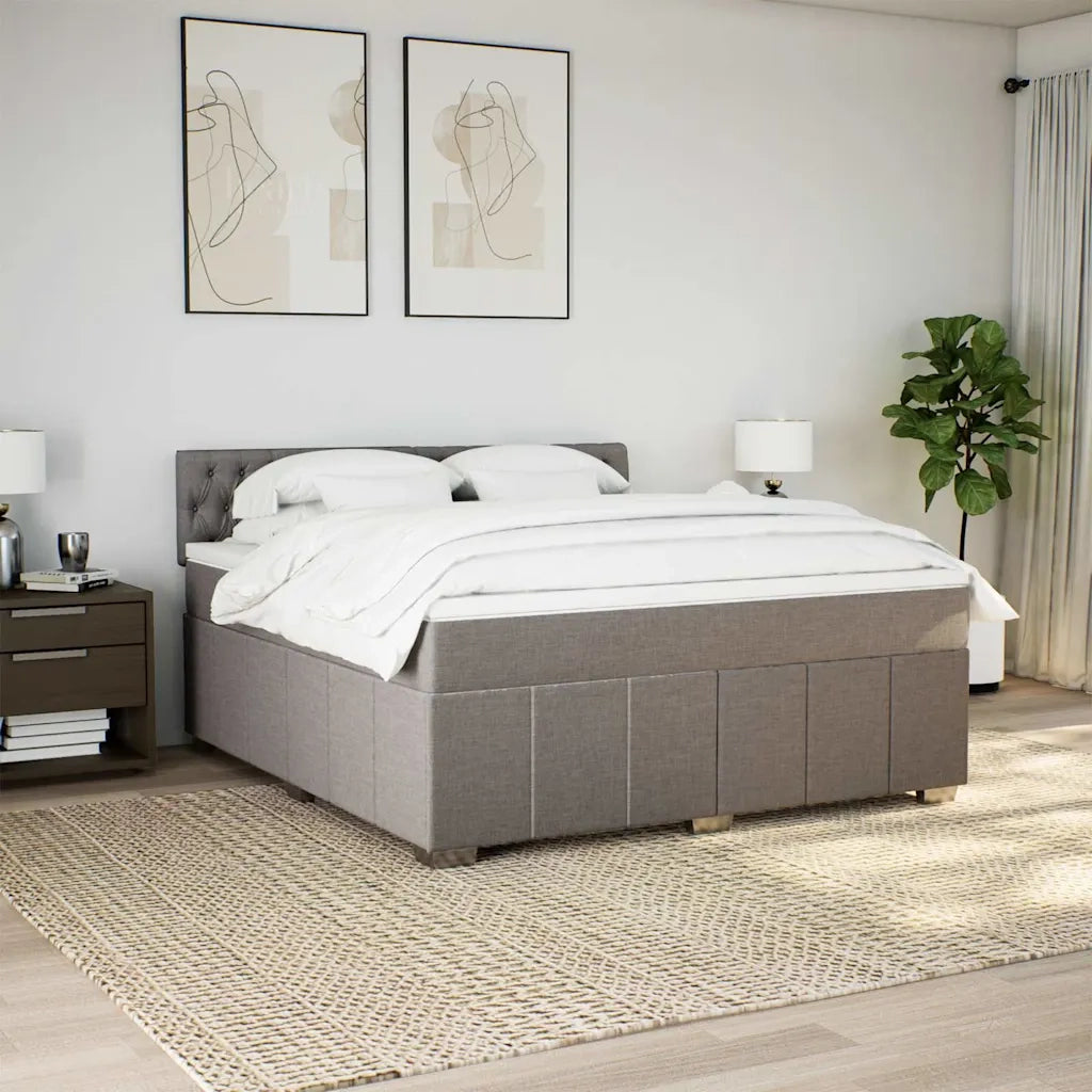 Giroletto a Molle con Materasso Tortora 180x200 cm in Tessuto