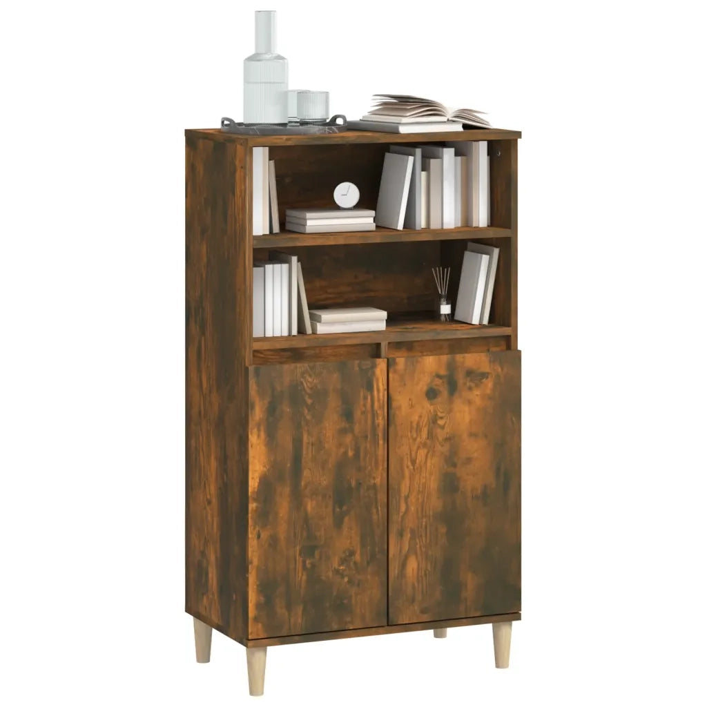 Credenza Rovere Fumo 60x36x110 cm in Legno Multistrato 821225