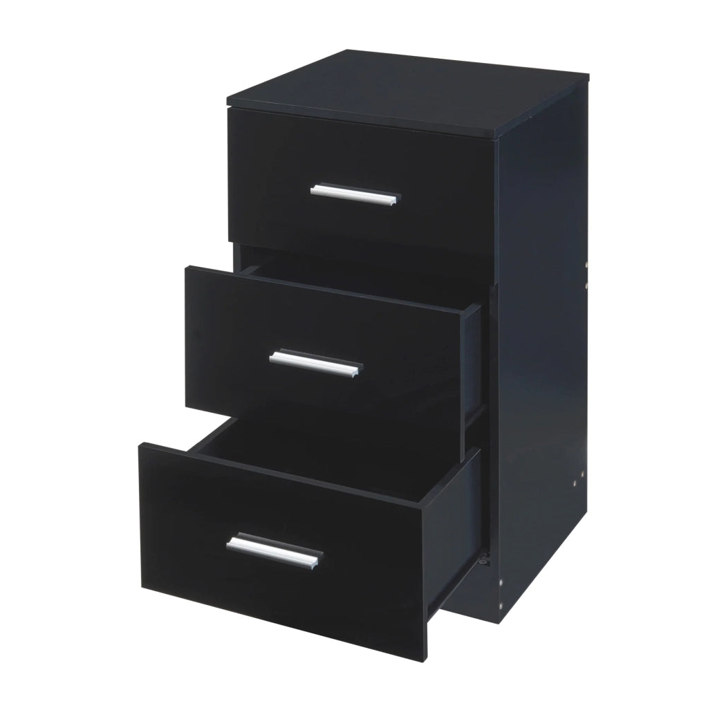 Set di 2 comodini con 3 cassetti pannello di particelle 66 x 37 x 35 cm nero b ant 03_0010607