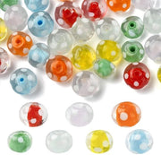 Accessori per gioielleria - Lampo di vetro manuale 28 pezzi - Collana di vetro lampo - Collana rotonda - Collana polka dot colorata - Creazione di gioielli - 11,5-12 mm di diametro