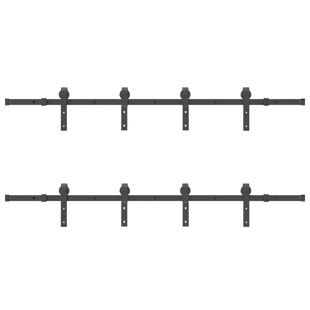 Kit di Binari per Porte Scorrevoli 400 cm Acciaio Nero CFW6036192