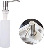 Dispensatore di sapone per lavandini - 250 ml in acciaio inox argentato - per accessori per lavandini e accessori per cucina