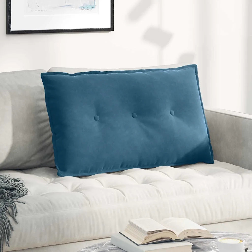 Cuscino per Schiena Blu 80 x 50 cm Tessuto in Cords 42014717
