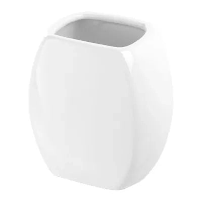 Porta spazzolini bagno bianco d'appoggio in ceramica